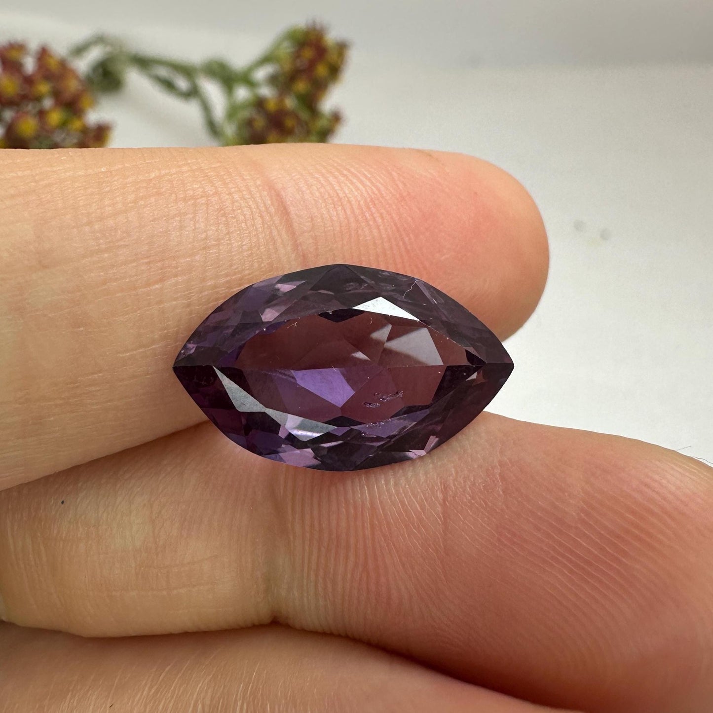 9.35 carat Purple Lab Sapphire 17.7x10.7mm Marquise cut Loose Lab Created Gemstone