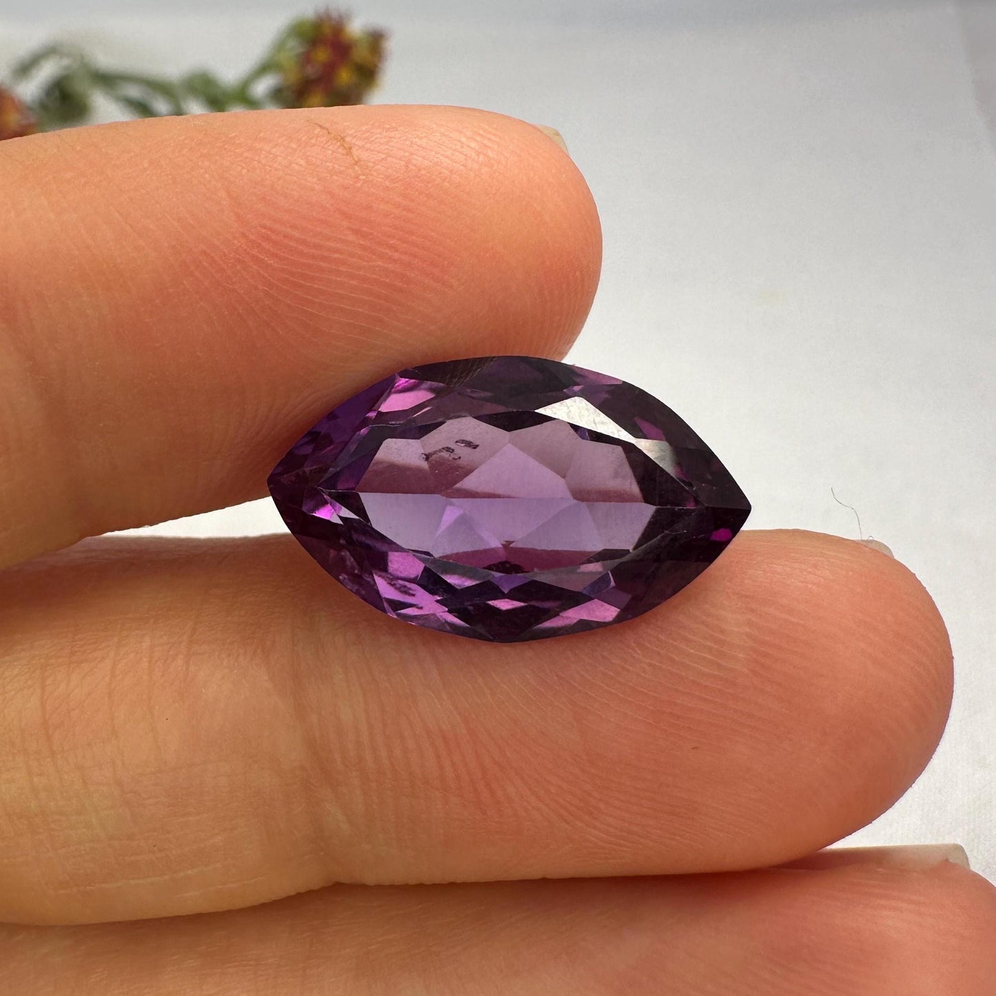 9.35 carat Purple Lab Sapphire 17.7x10.7mm Marquise cut Loose Lab Created Gemstone