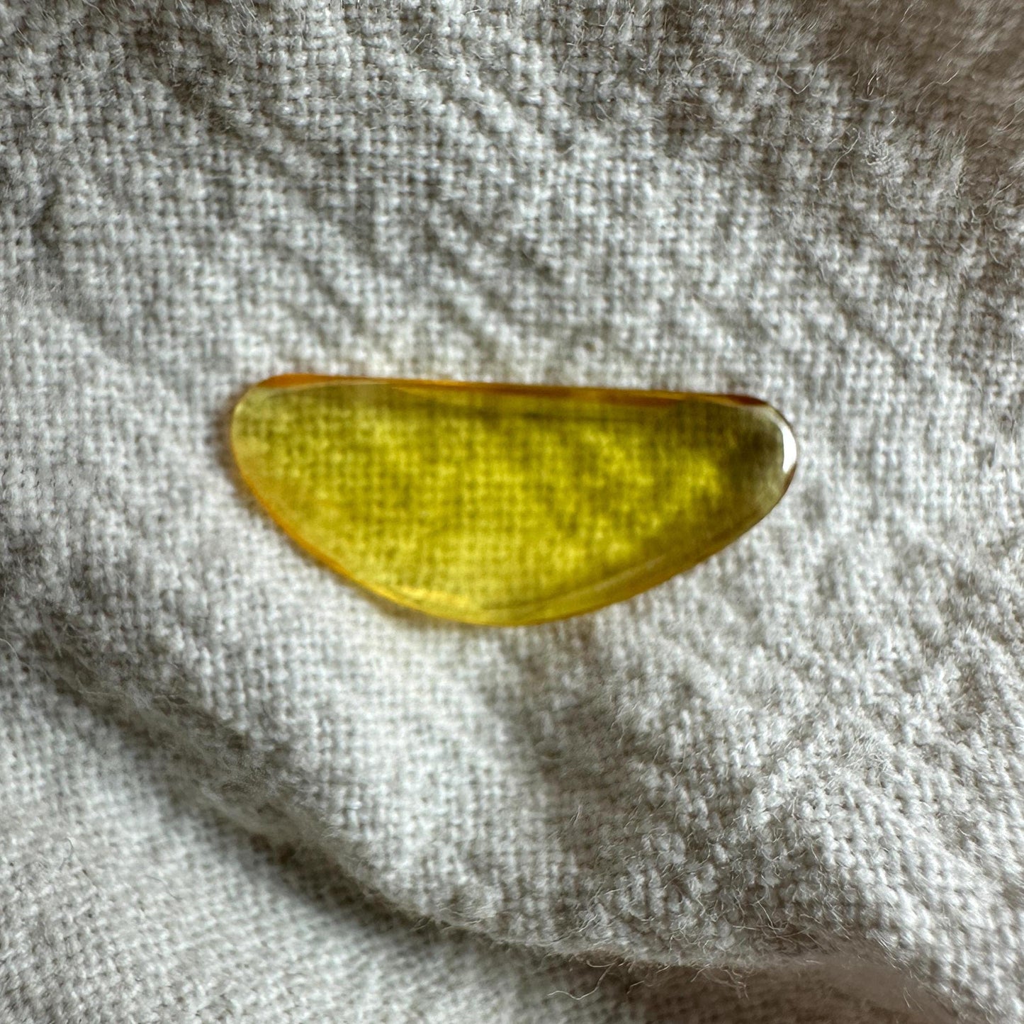 1.63 Carat Natural Yellow Sapphire, 16x6.7mm Rose Cut, BE Yellow Sapphire, Freeform, Beryllium Treated Sapphire