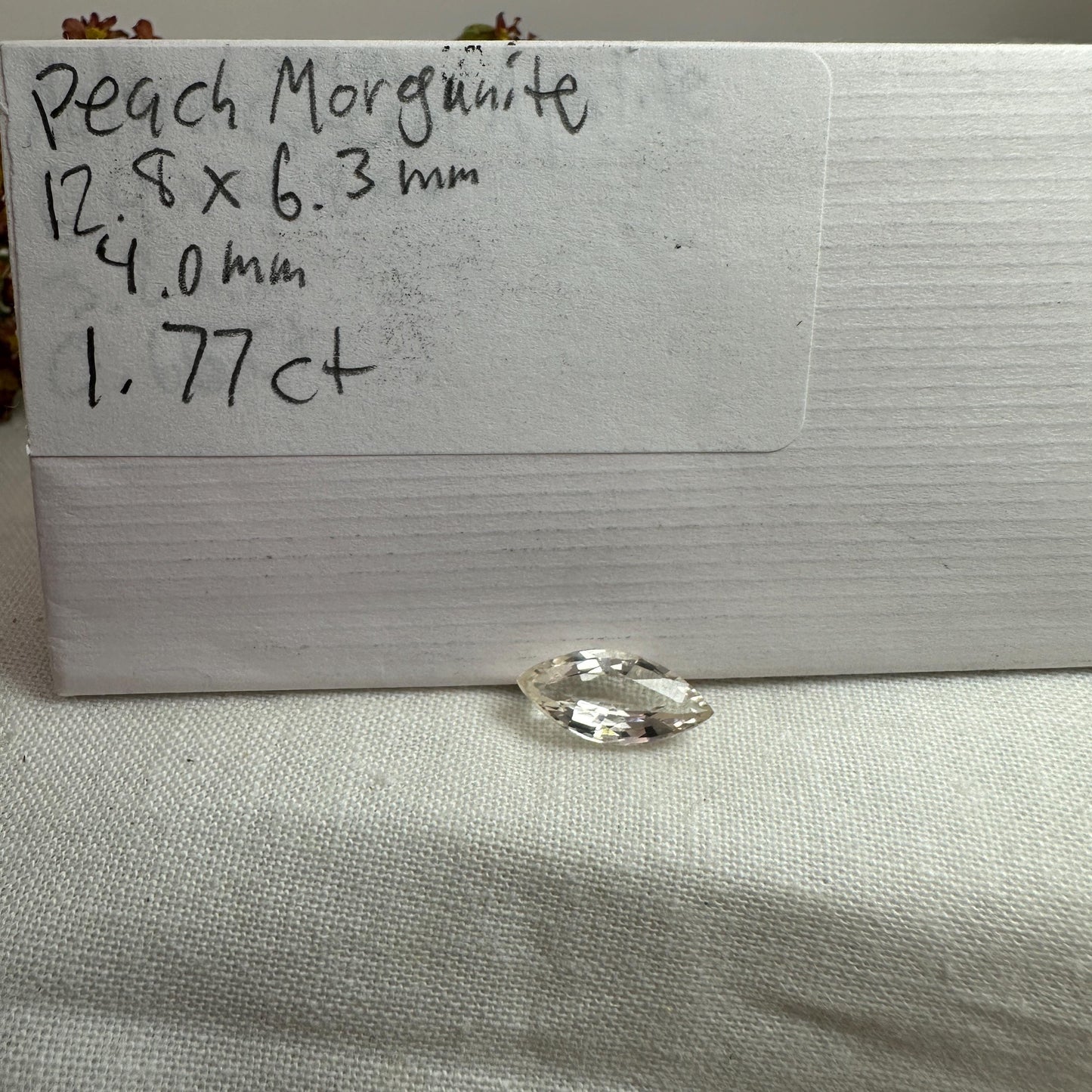 1.77 carat Marquise Morganite 12.8x6.3mm Peach Faceted Loose Morganite, Blush Gemstone