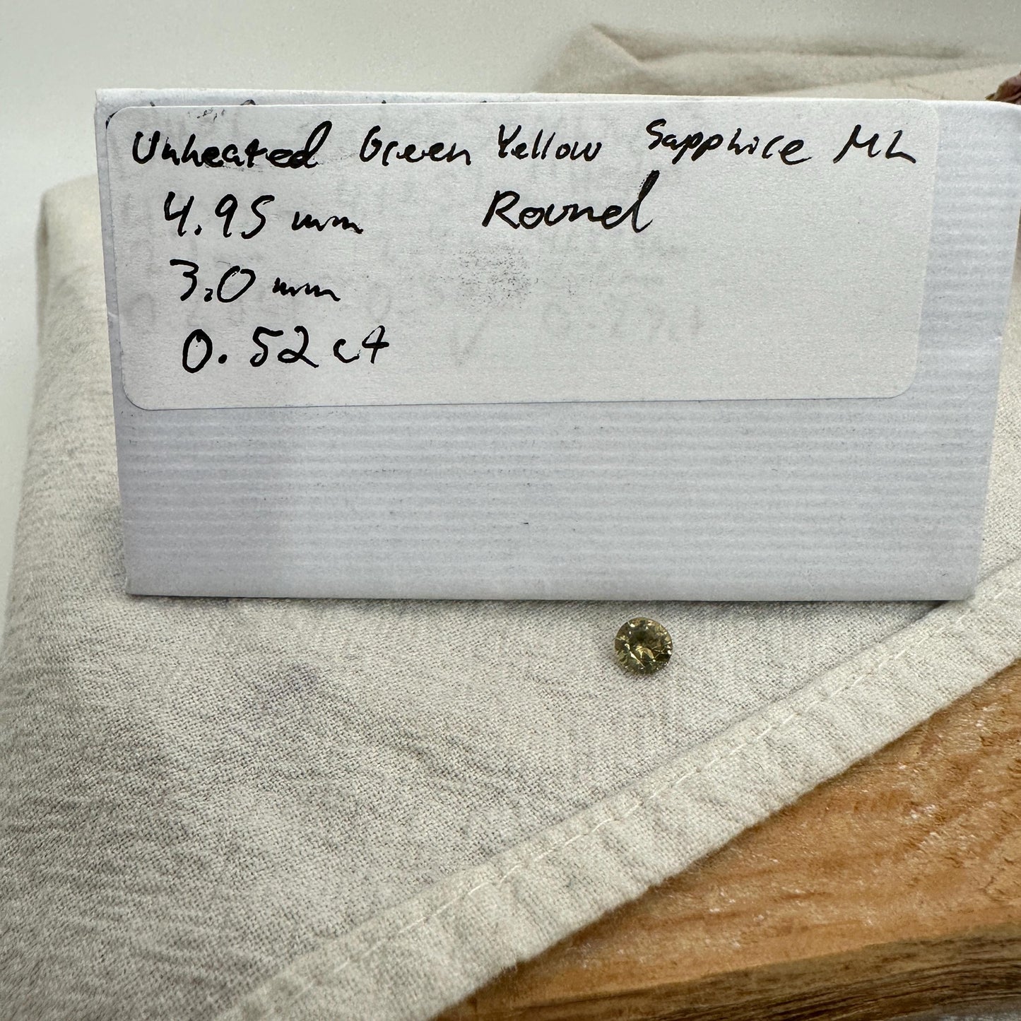 0.52 Carat Yellow Montana Sapphire 5mm Round Cut, Natural Unheated Faceted Loose