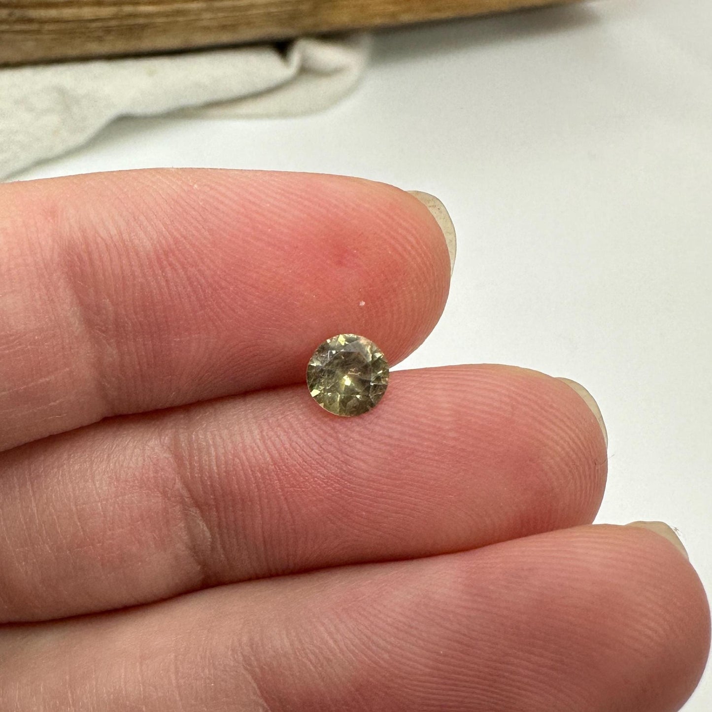 0.52 Carat Yellow Montana Sapphire 5mm Round Cut, Natural Unheated Faceted Loose