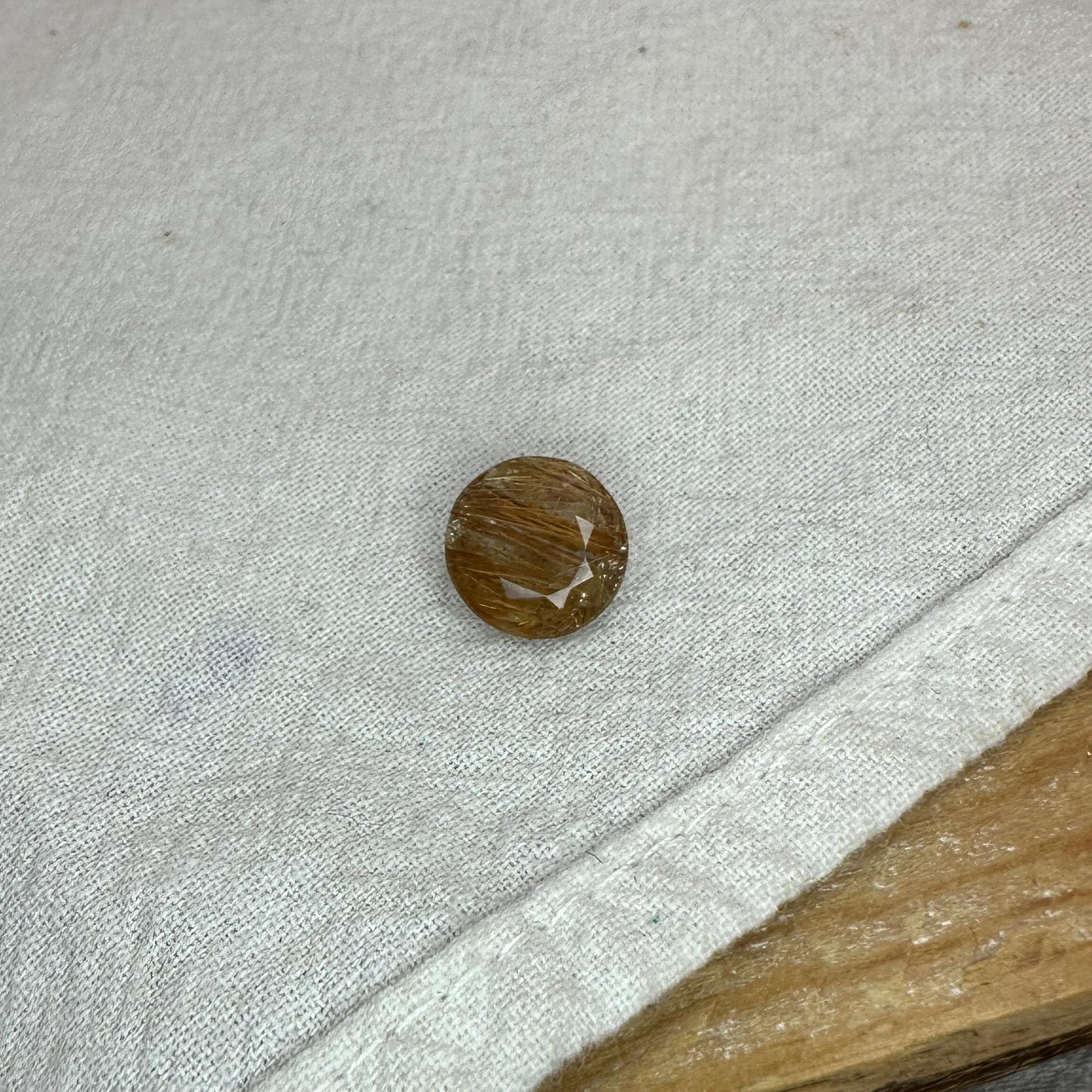 2.67 Carat Rutilated Quartz 10mm Round Cut, Faceted Loose