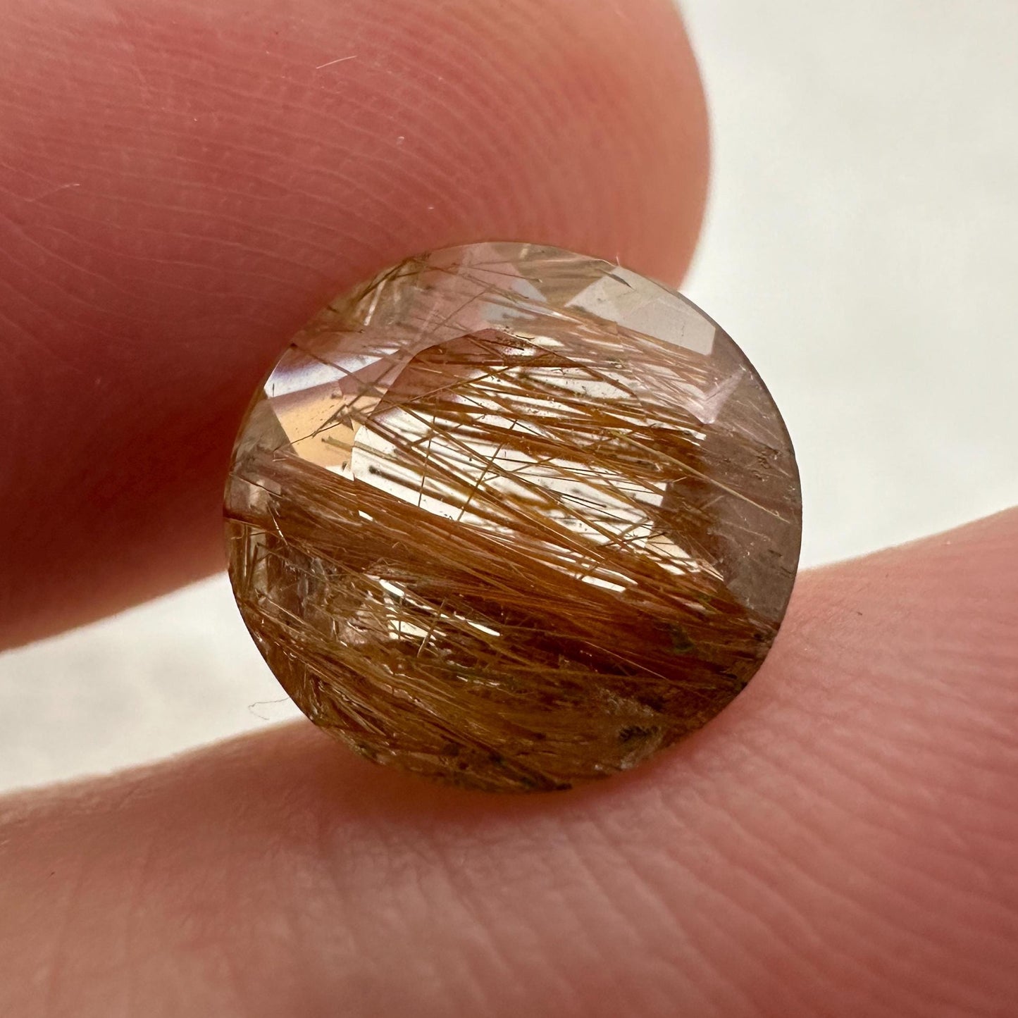 2.67 Carat Rutilated Quartz 10mm Round Cut, Faceted Loose