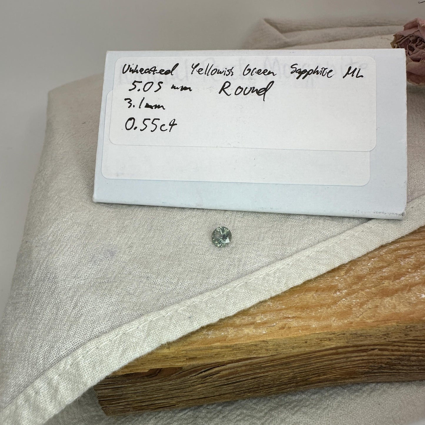 0.55 Carat Light Green Montana Sapphire 5mm Round Cut, Natural Unheated Faceted Loose