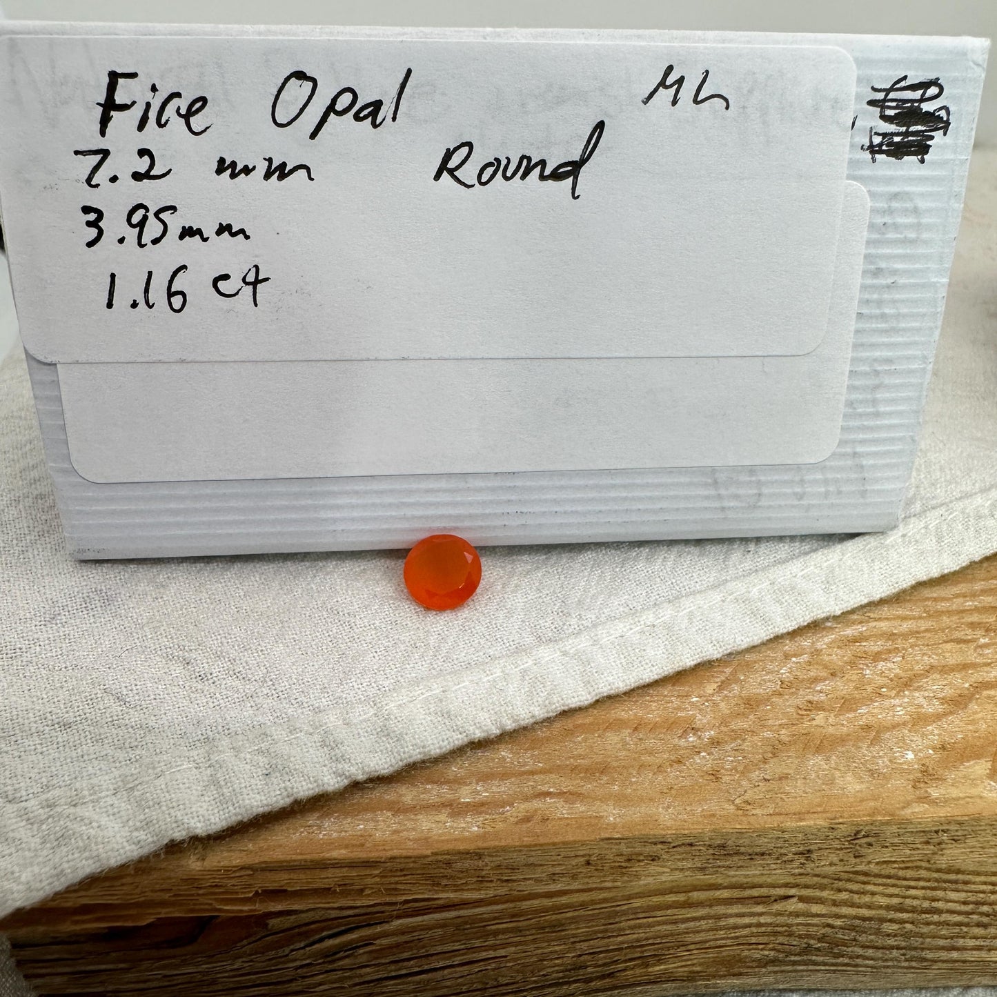 1 Carat Orange Fire Opal 7mm Round Cut, Faceted Loose Opal