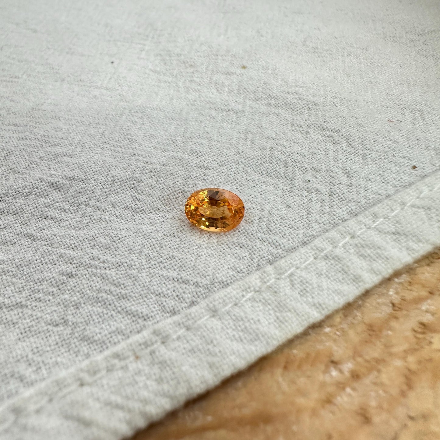 1.15 Carat Spessartite Garnet 6.9x5.1mm Oval Cut, Faceted Loose Orange Garnet