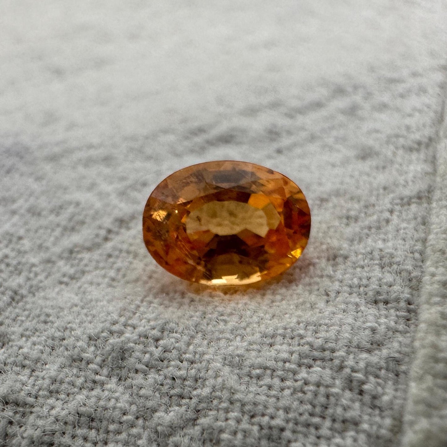 1.15 Carat Spessartite Garnet 6.9x5.1mm Oval Cut, Faceted Loose Orange Garnet