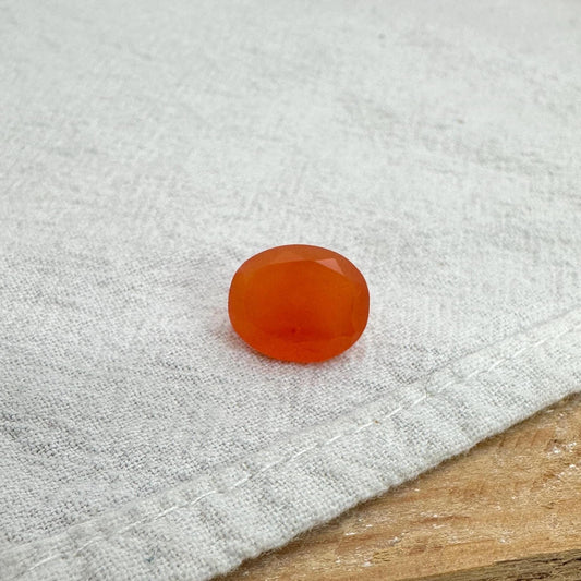 4 Carat Orange Fire Opal 12x10mm Oval Cut, Faceted Loose Opal