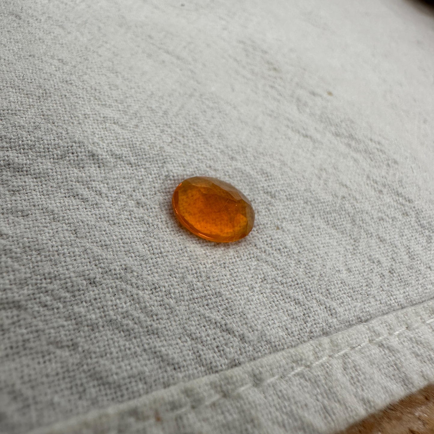 1 Carat Orange Fire Opal 9x7mm Oval Cut, Faceted Loose Opal