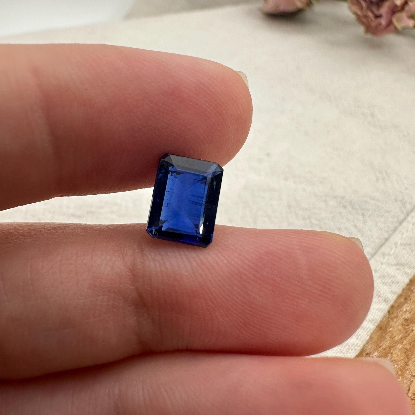 8.7x6.7mm Blue Kyanite 2.5 Carat Emerald Cut, Faceted Loose Gemstone