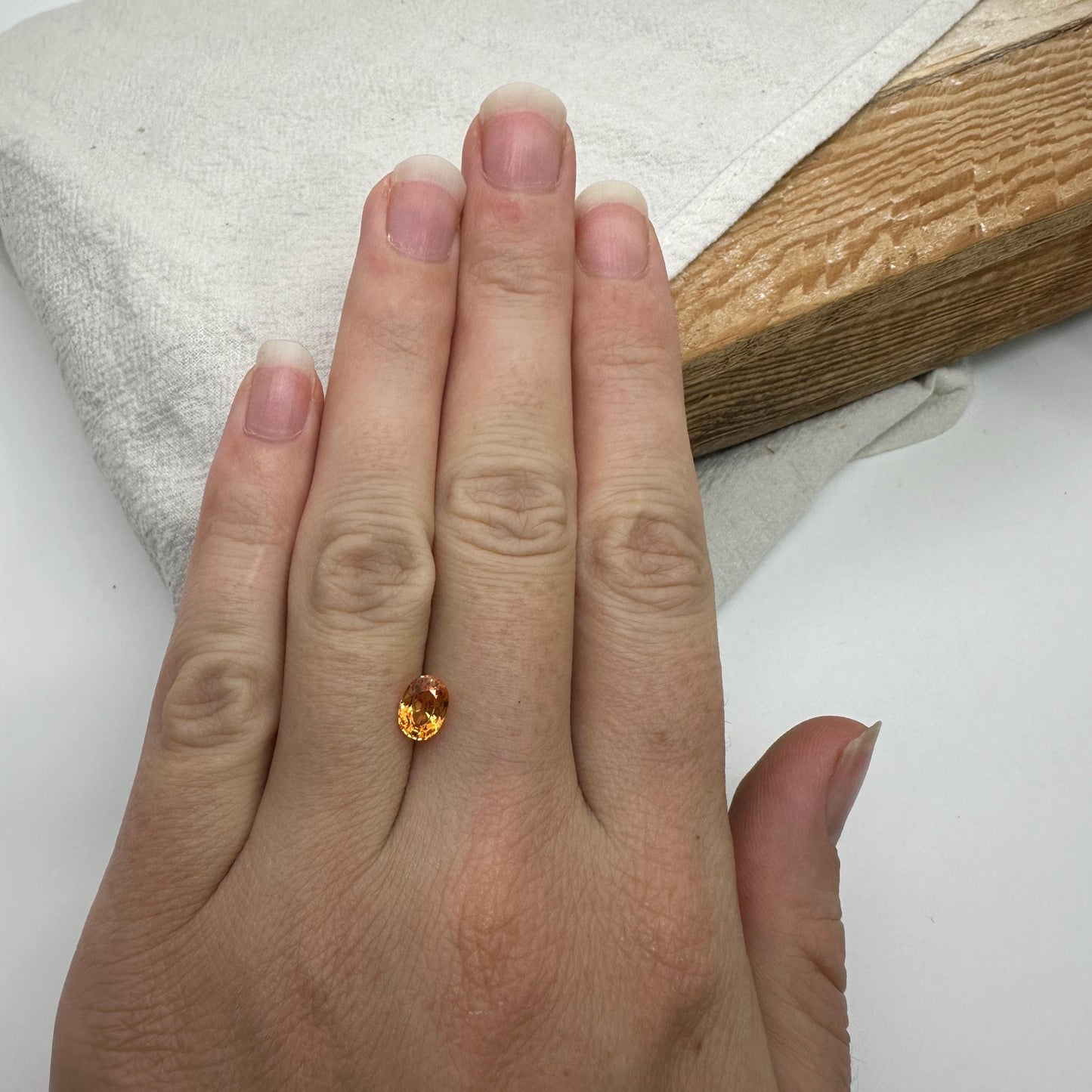 1.27 Carat Spessartite Garnet 7x5mm Oval Cut, Faceted Loose Orange Garnet