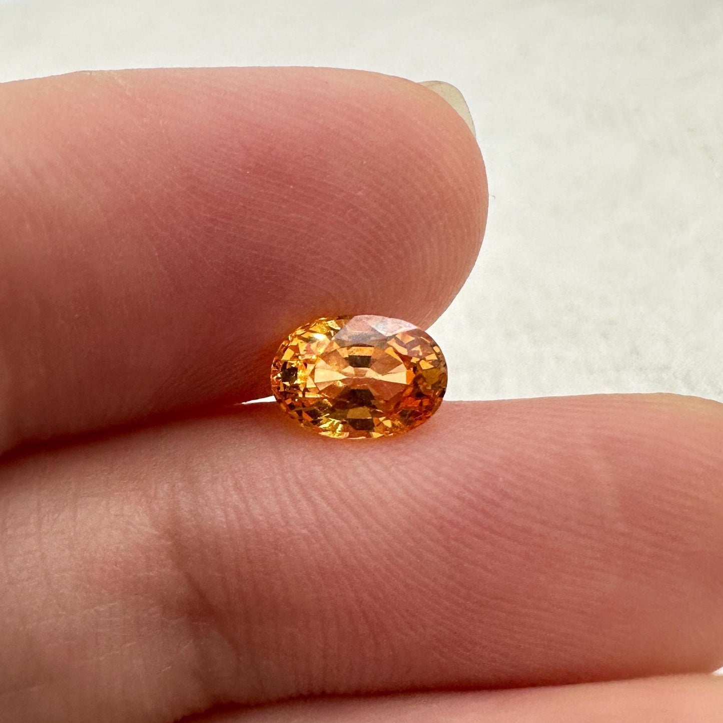 1.27 Carat Spessartite Garnet 7x5mm Oval Cut, Faceted Loose Orange Garnet