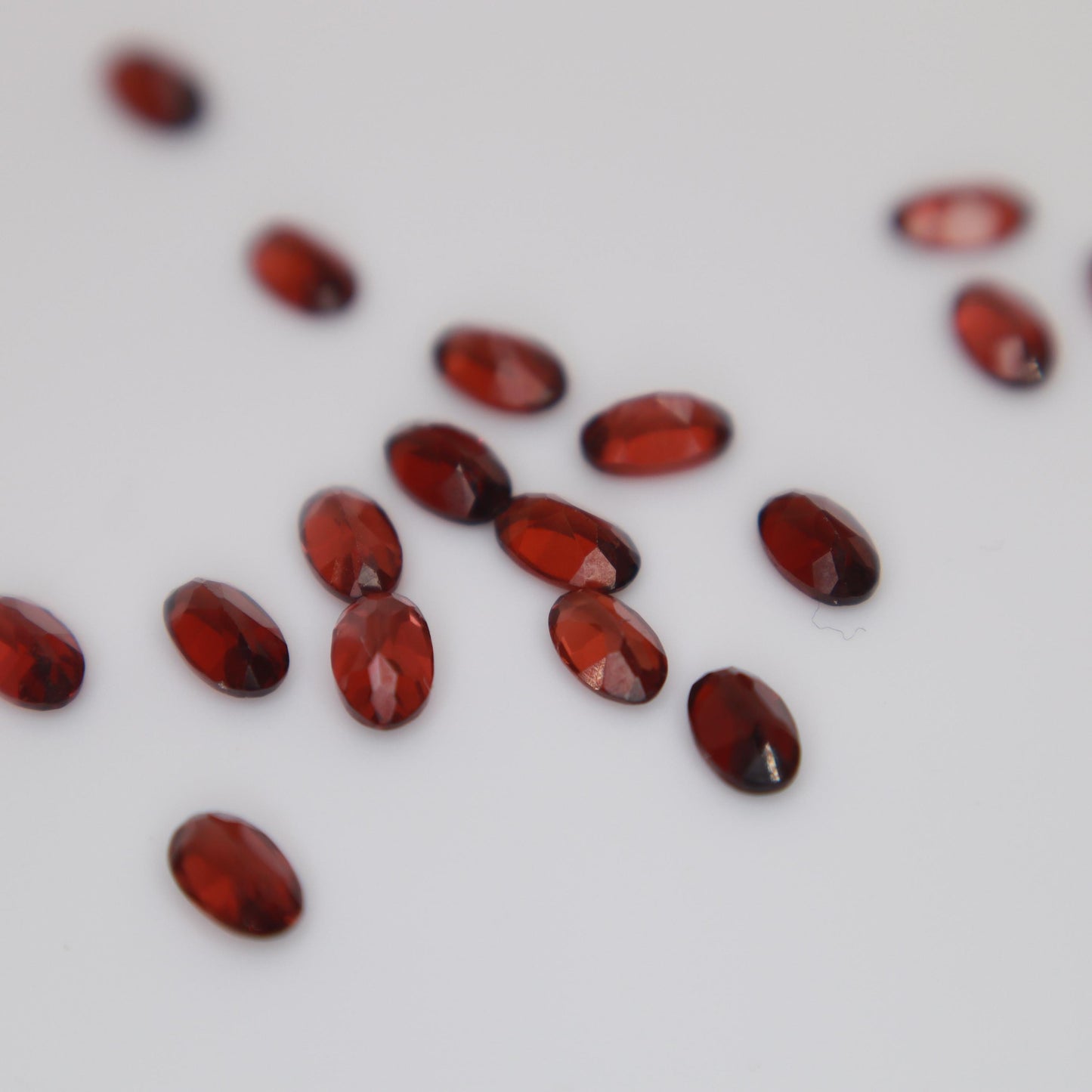 One 5x3mm Red Garnet Oval Cut, Faceted Loose Gemstone