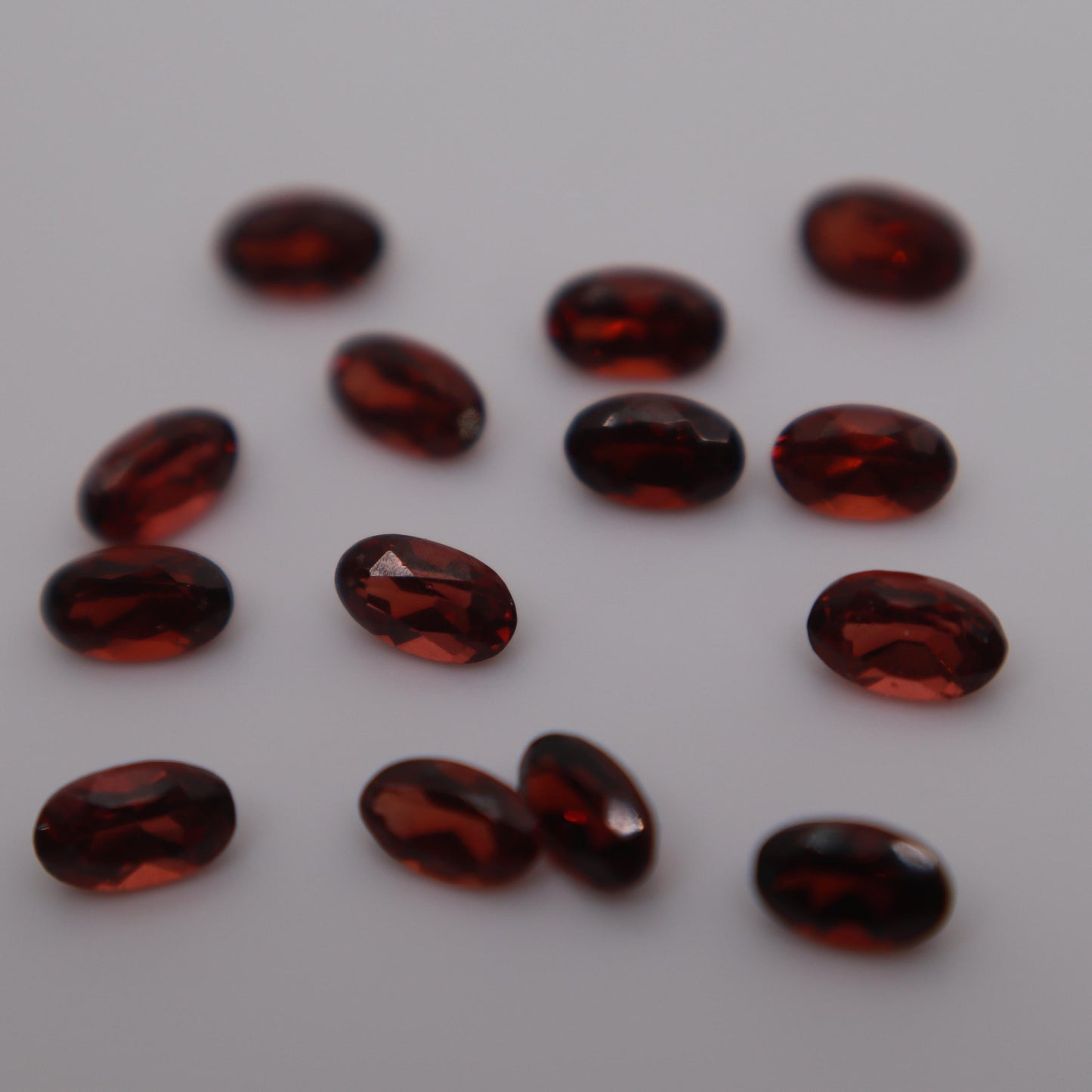 One 5x3mm Red Garnet Oval Cut, Faceted Loose Gemstone