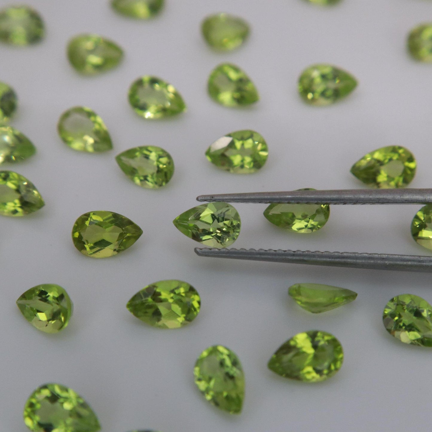One 6x4mm Peridot Pear Cut, Faceted Loose Green Peridot