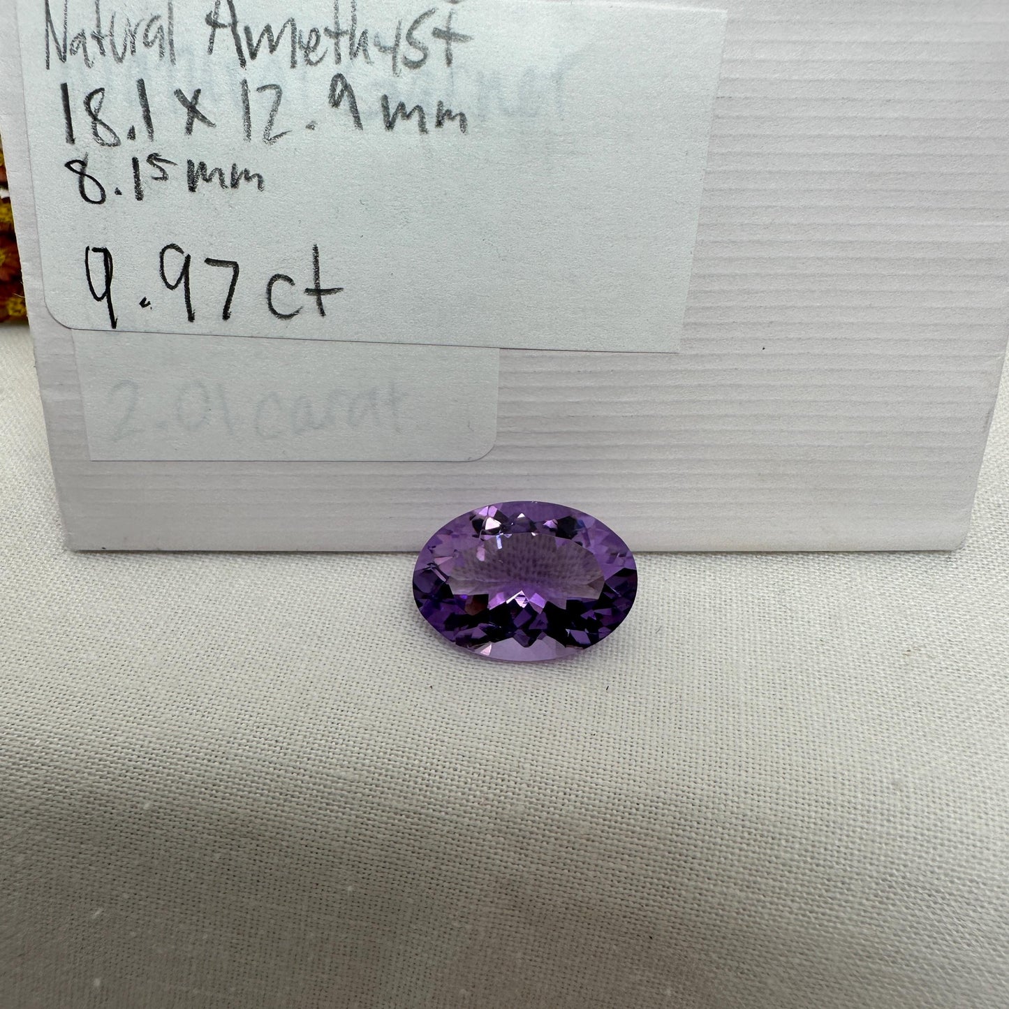 18x13mm Amethyst, 9.97 Carat Natural Purple Amethyst, Recycled Loose Gemstone,