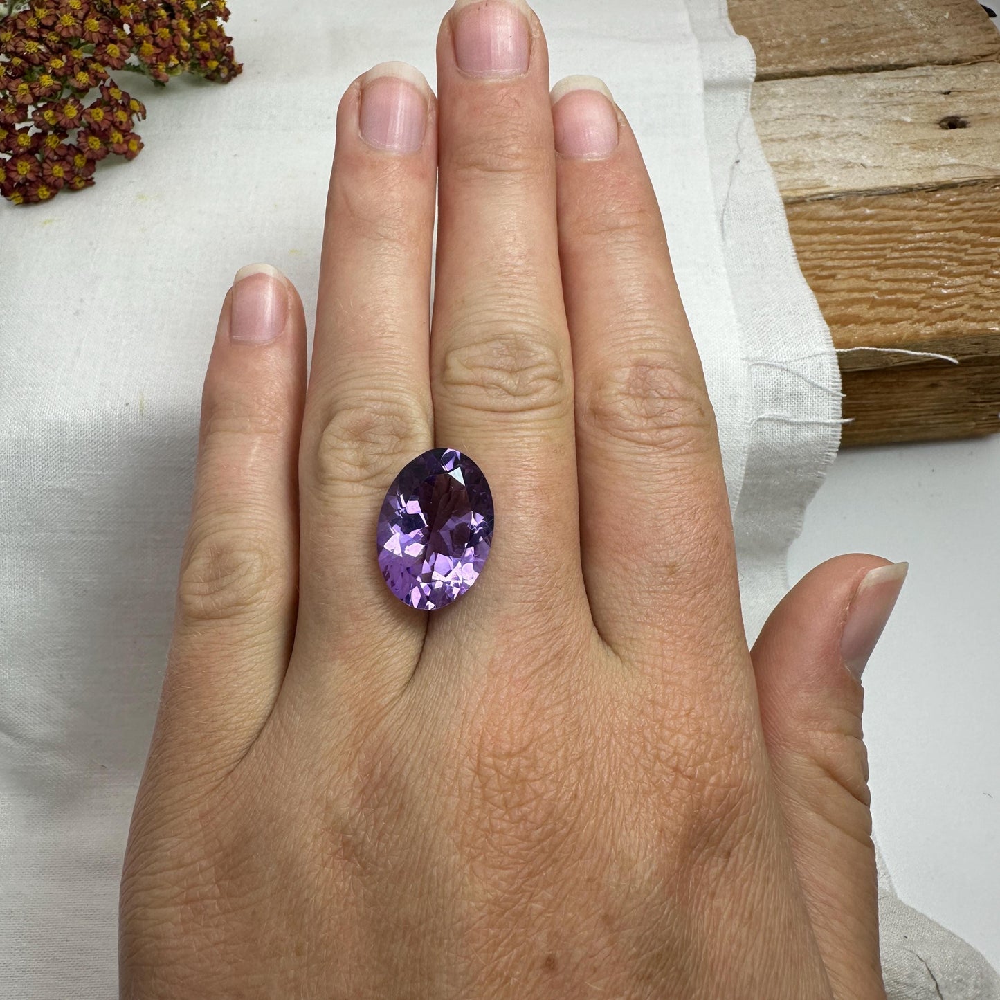 18x13mm Amethyst, 9.97 Carat Natural Purple Amethyst, Recycled Loose Gemstone,