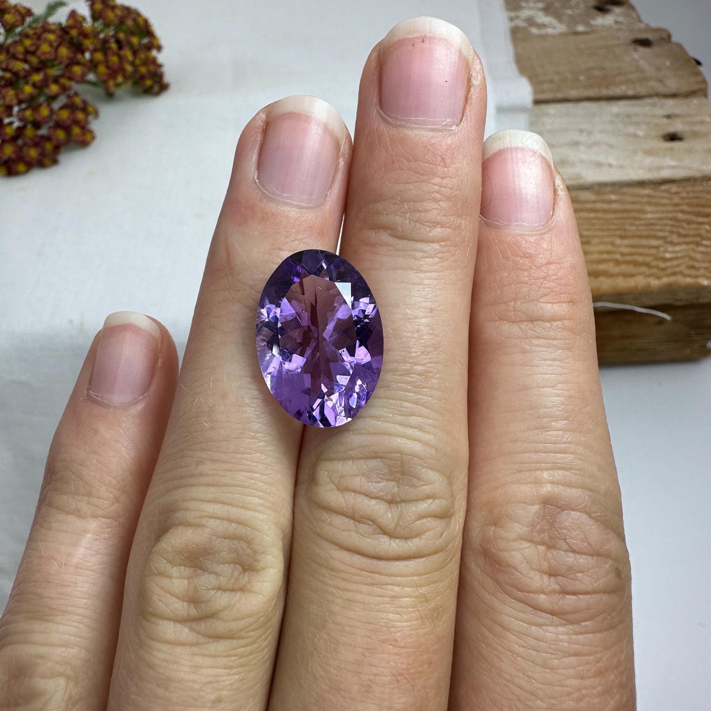 18x13mm Amethyst, 9.97 Carat Natural Purple Amethyst, Recycled Loose Gemstone,