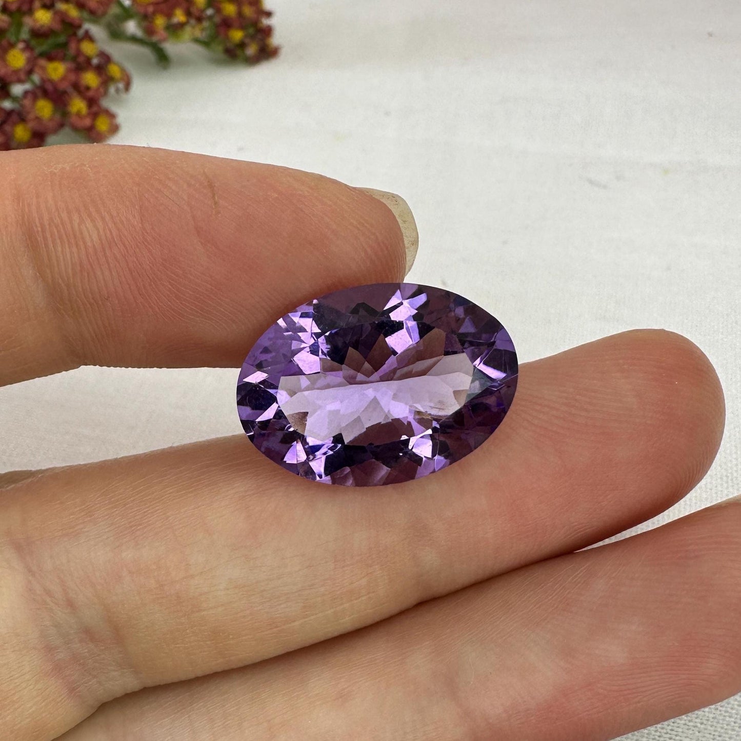 18x13mm Amethyst, 9.97 Carat Natural Purple Amethyst, Recycled Loose Gemstone,