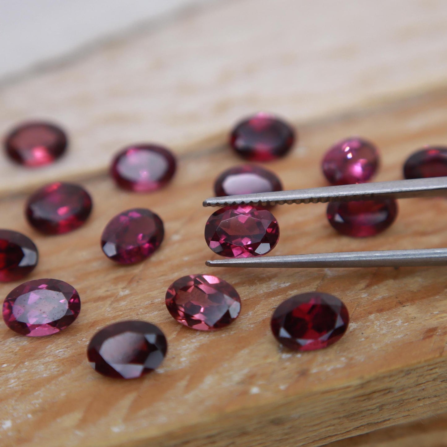 One 7x5mm Purple Garnet Oval Cut, Faceted Loose Gemstone, 1 carat