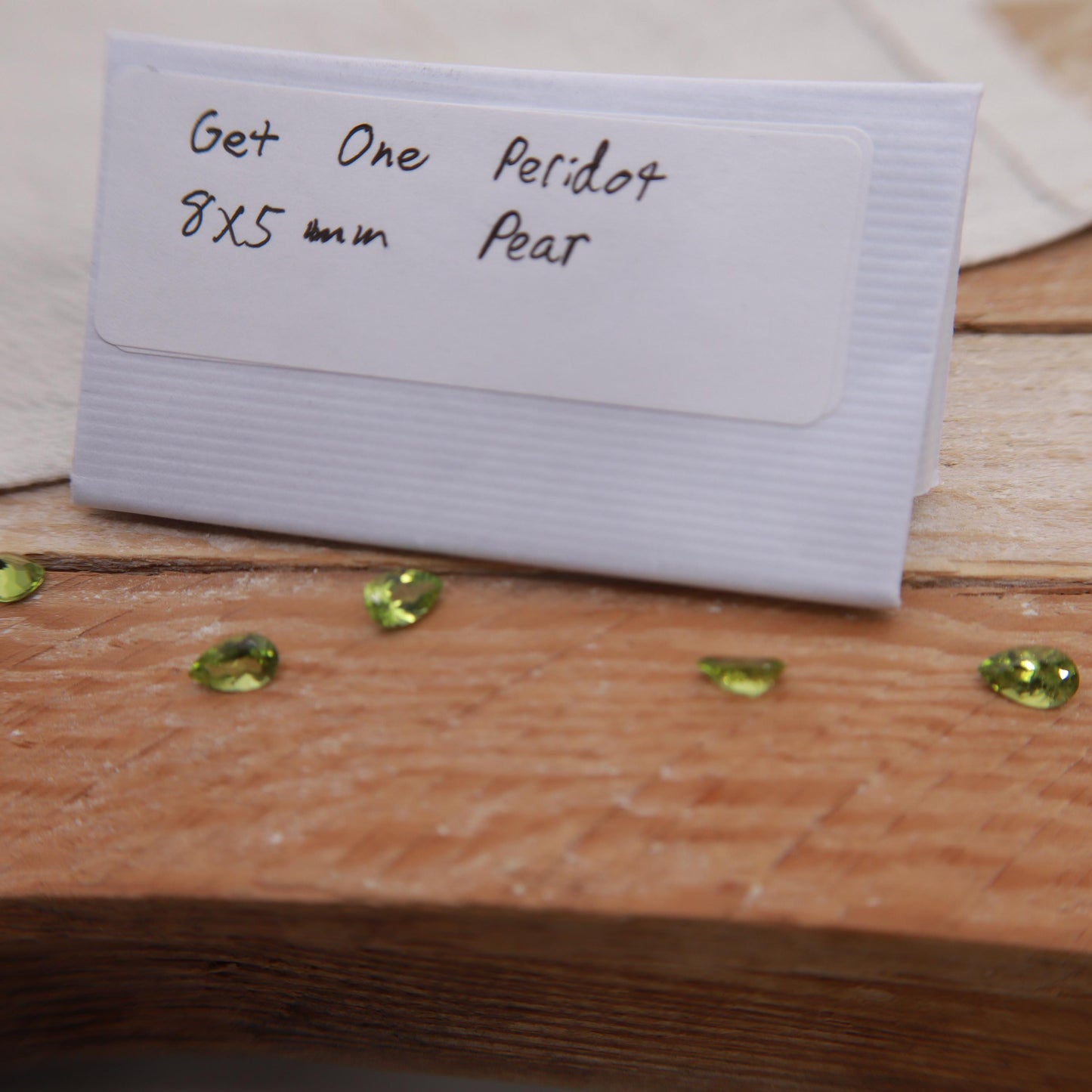 One 8x5mm Peridot Pear Cut, Faceted Loose Green Peridot, 1 Carat