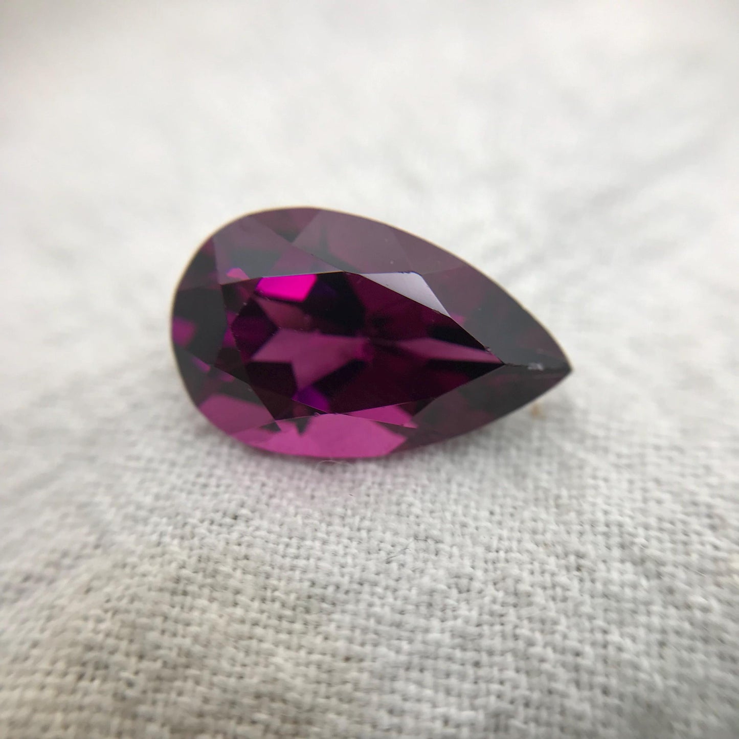 5.36 carat Purple Rhodolite Garnet 14x8.8mm Pear Cut, Faceted Loose Gemstone
