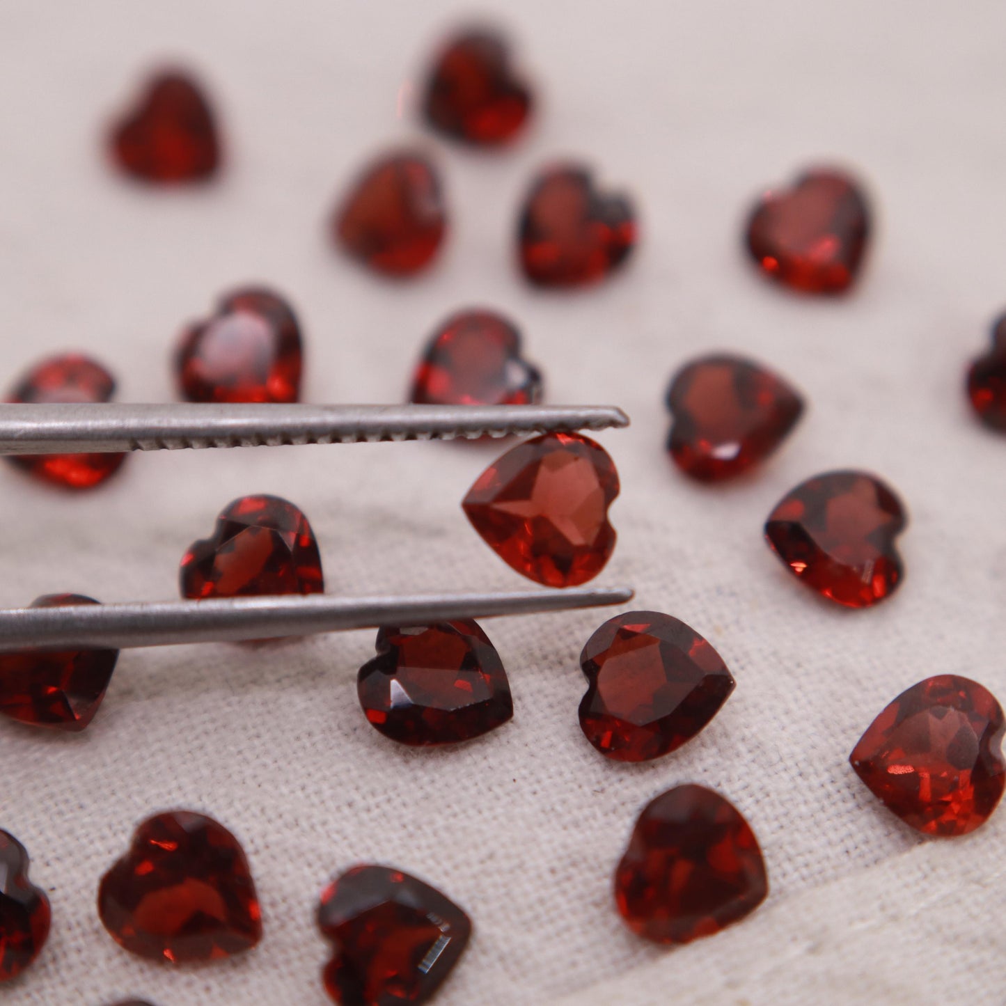 One 5mm Red Garnet Heart Cut, Faceted Loose Gemstone for Jewelry Setting