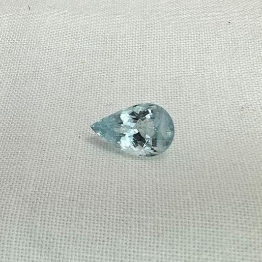 2.13 ct Natural Aquamarine, 11.3x7.2mm, Light Blue Pear Cut Loose Faceted Gemstone