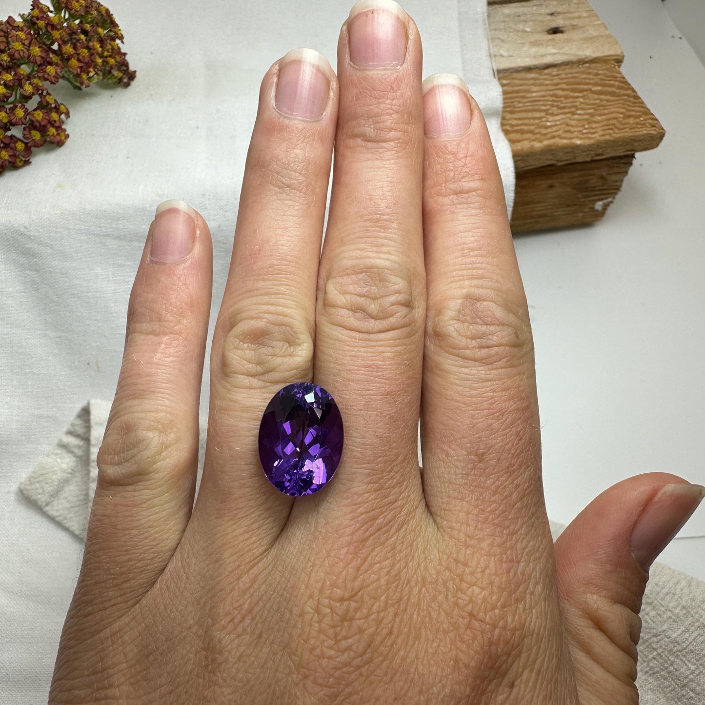 16x12mm Oval Purple Amethyst 9.85 Carat Natural Faceted Loose Gem