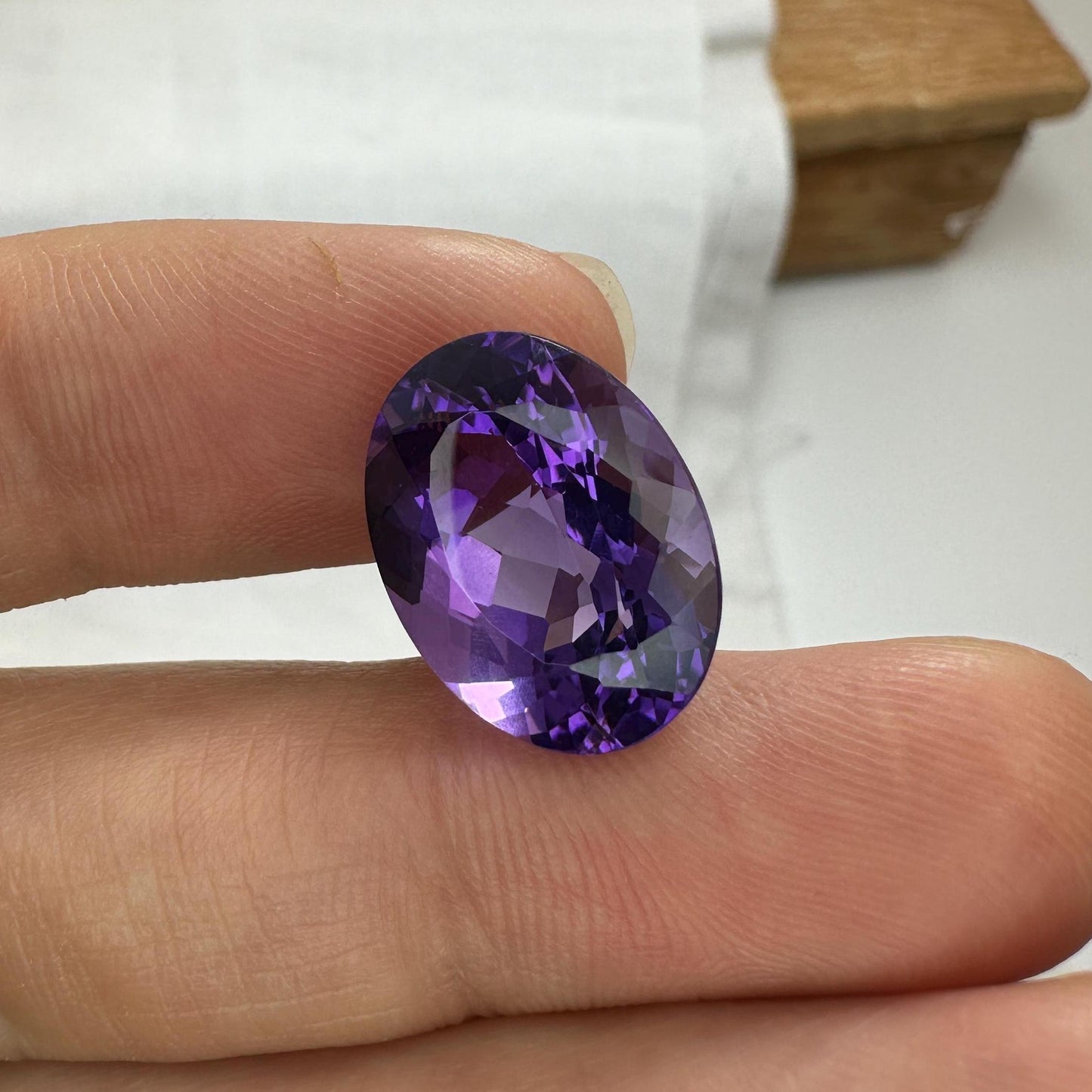 16x12mm Oval Purple Amethyst 9.85 Carat Natural Faceted Loose Gem