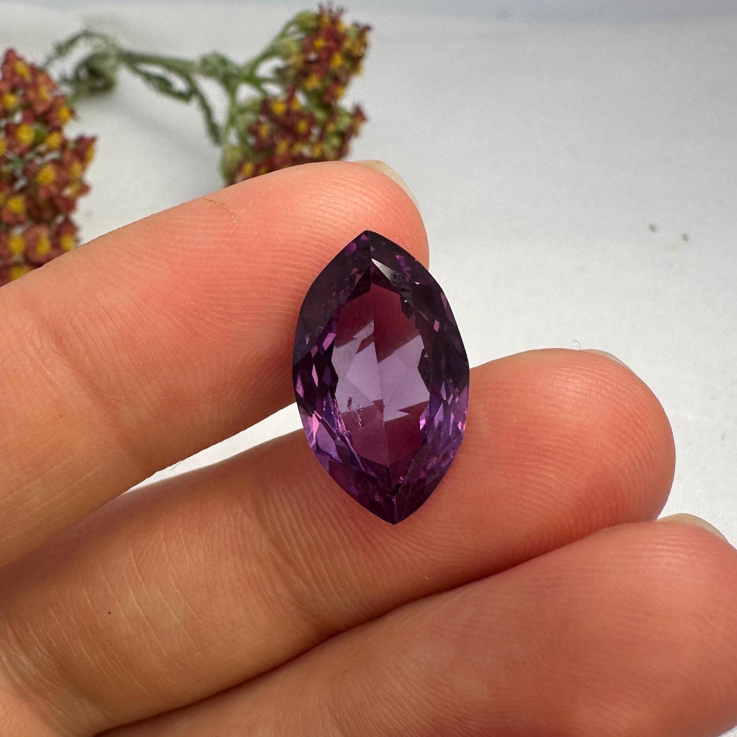 9.35 carat Purple Lab Sapphire 17.7x10.7mm Marquise cut Loose Lab Created Gemstone
