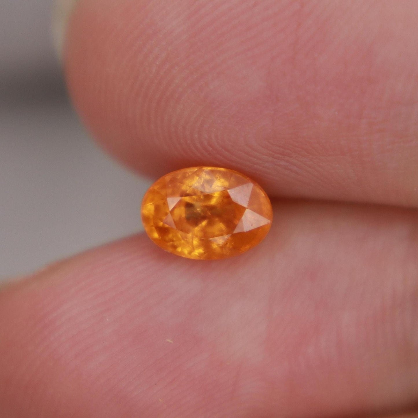 1.33 Carat Spessartite Garnet 7x5mm Oval Cut, Faceted Loose Orange Garnet