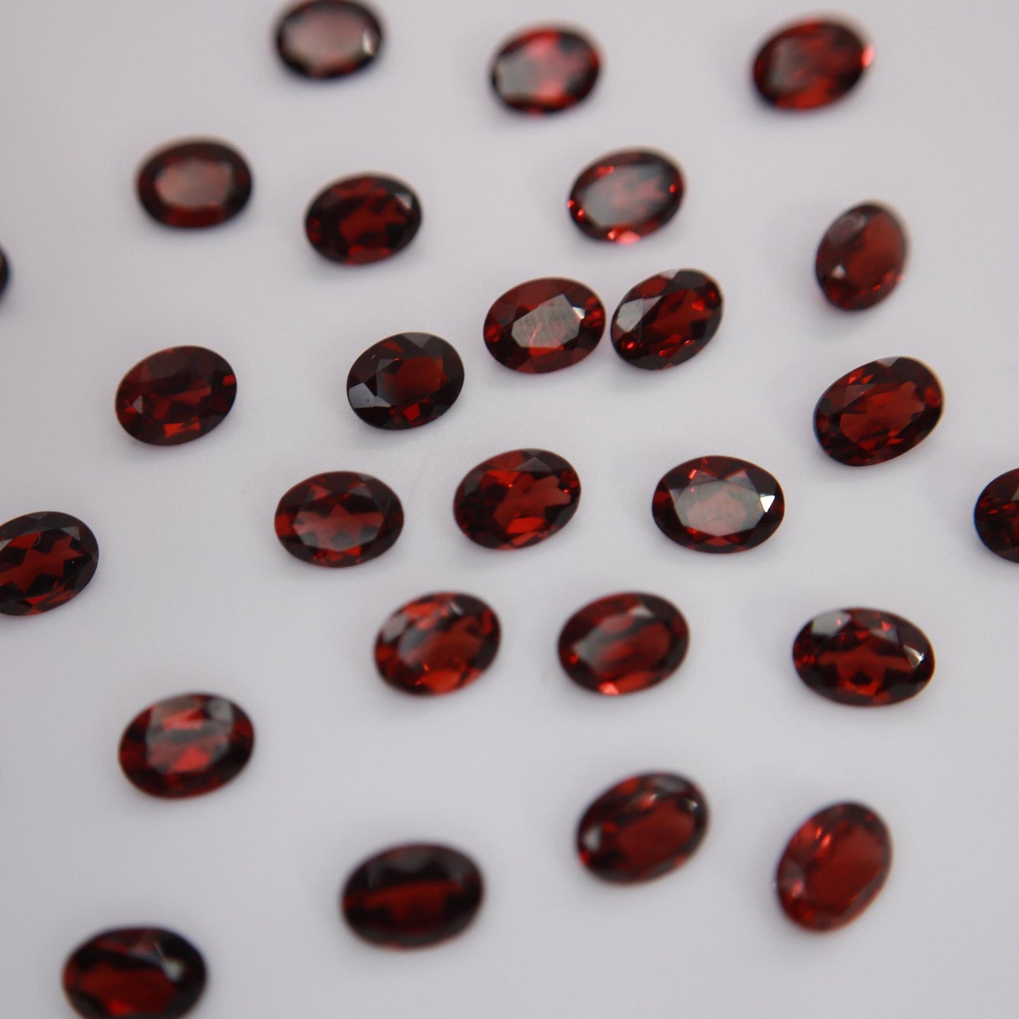 One Red Garnet 8x6mm Oval Cut, Faceted Loose Gemstone