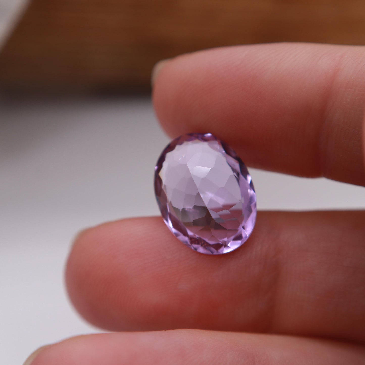 7.71 ct Light Purple Amethyst, 15.6x11.8mm Oval, Loose Gem Reclaimed/Recycled Gemstone
