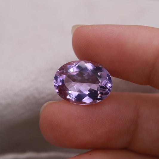 7.71 ct Light Purple Amethyst, 15.6x11.8mm Oval, Loose Gem Reclaimed/Recycled Gemstone