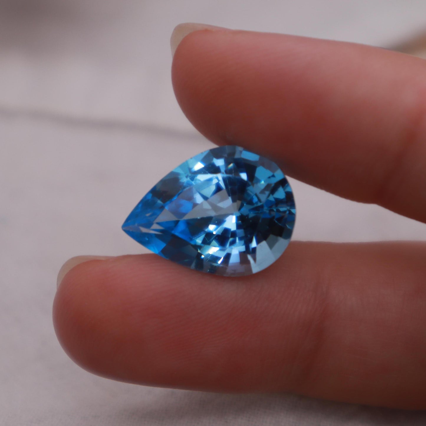 18x13mm Sky Blue Topaz Pear Cut, 12.14 carat Loose Recycled Topaz