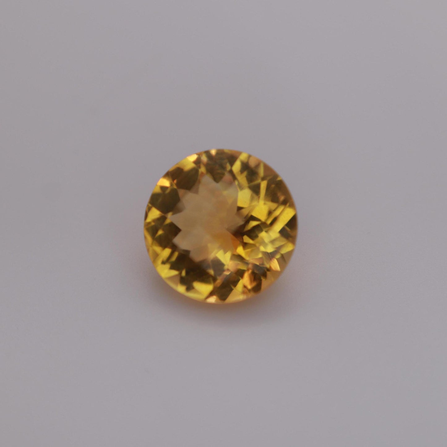10mm Orange Citrine 3.17 Carat, Round Checkerboard Cut, Faceted Loose Recycled Gemstone
