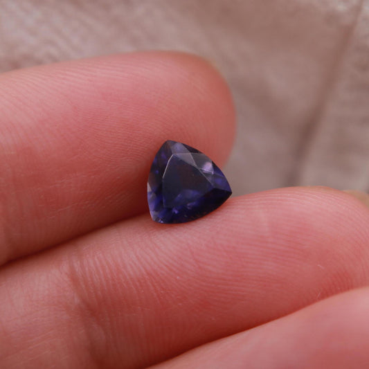 1.05 Carat Iolite 7mm Trillion Cut, Faceted Loose Gemstone