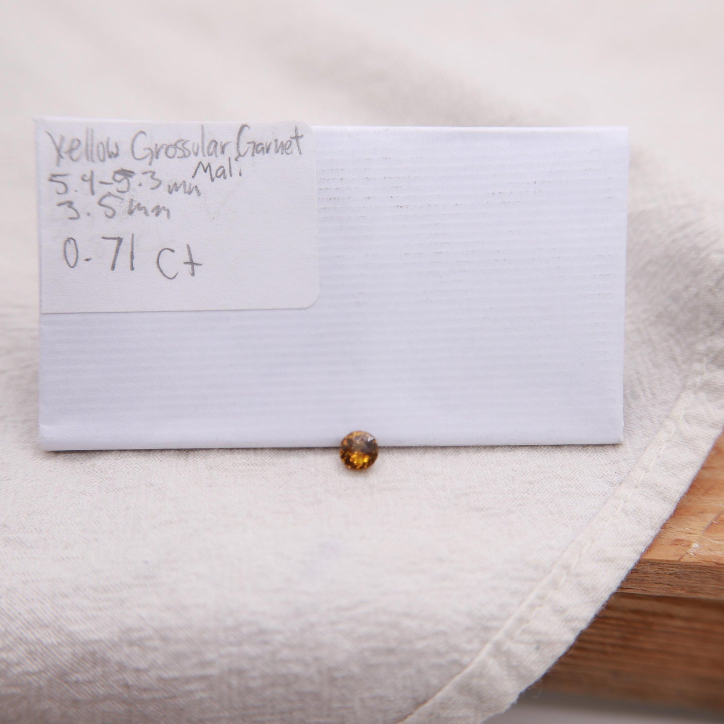 5.3mm Natural Golden Grossular Garnet 0.71 carat Round Faceted Loose Gem, Yellow-Orange Mali Garnet