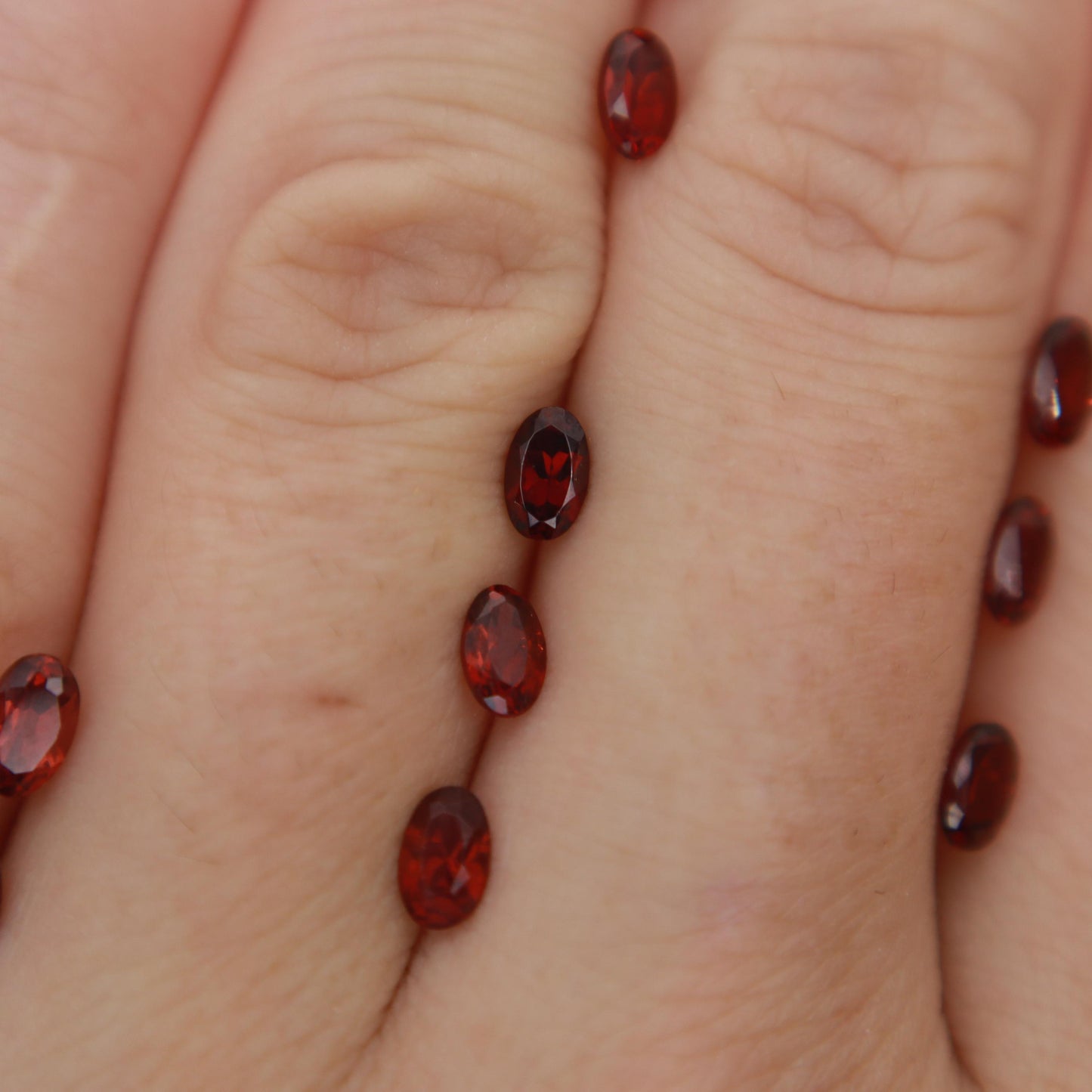 One 5x3mm Red Garnet Oval Cut, Faceted Loose Gemstone