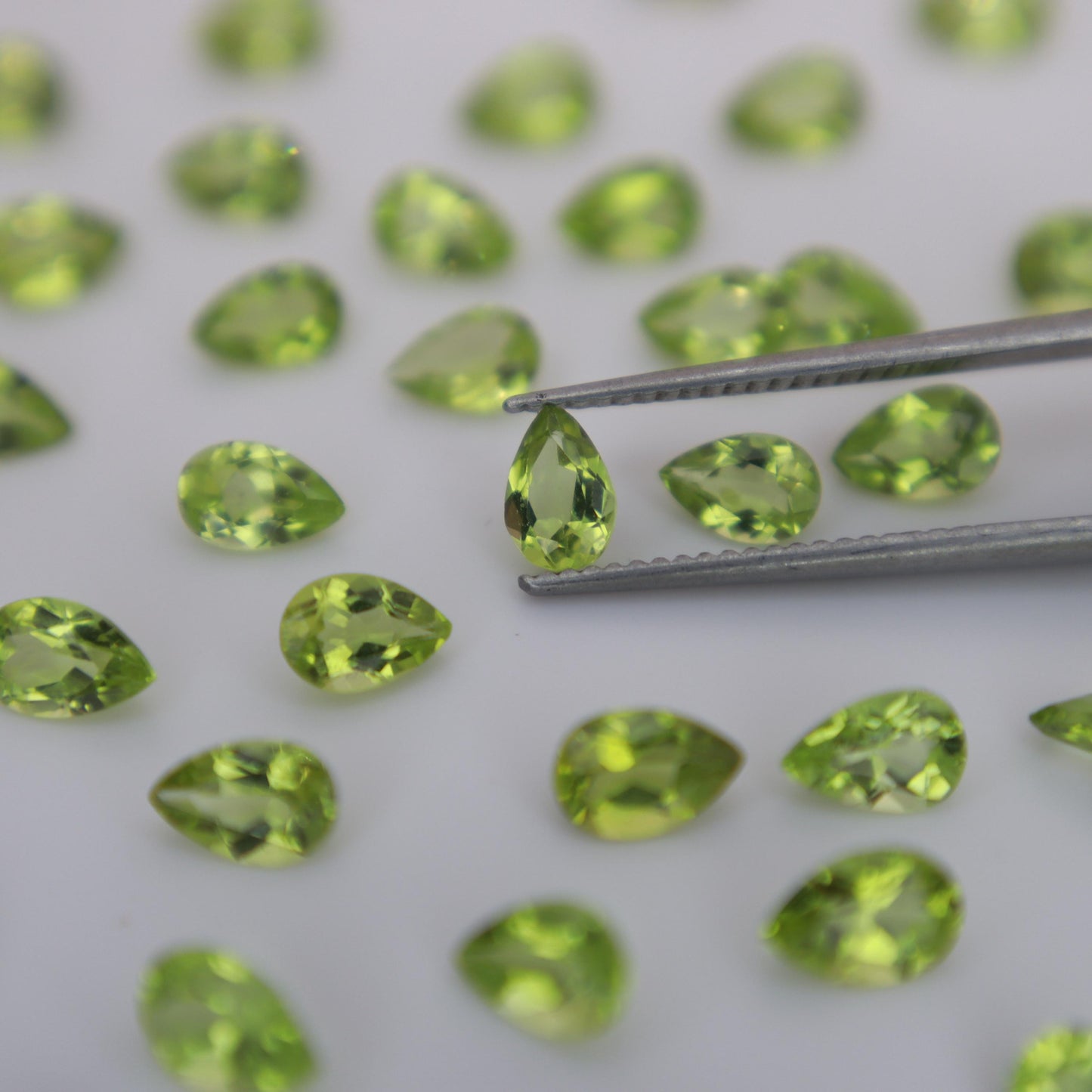 One 6x4mm Peridot Pear Cut, Faceted Loose Green Peridot