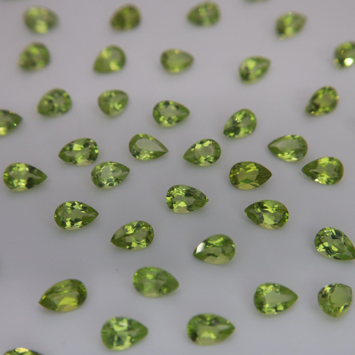 One 6x4mm Peridot Pear Cut, Faceted Loose Green Peridot
