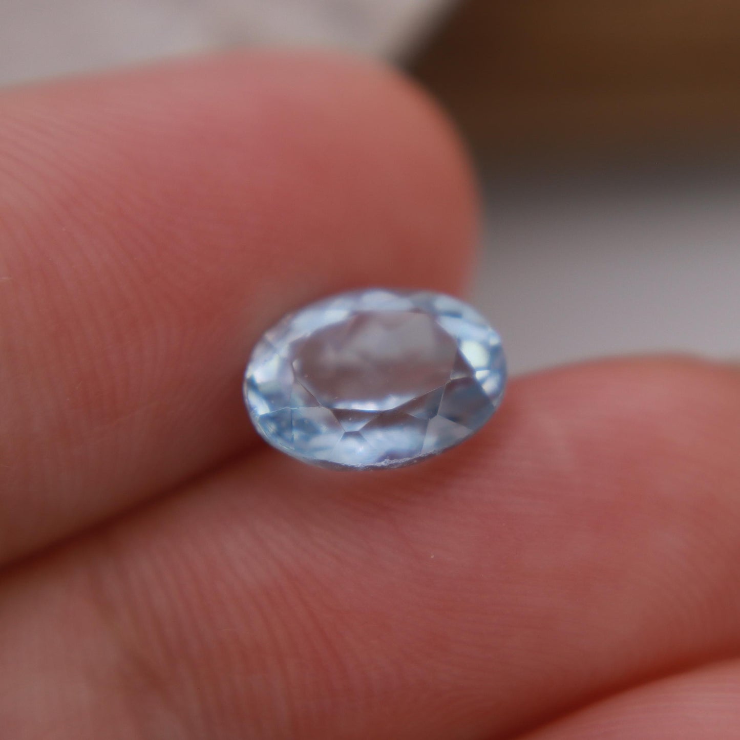 9x7mm Blue Aquamarine, 1.73 Carat Light Blue Oval Cut Natural Loose Faceted Gemstone