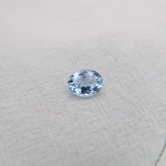 9x7mm Blue Aquamarine, 1.73 Carat Light Blue Oval Cut Natural Loose Faceted Gemstone