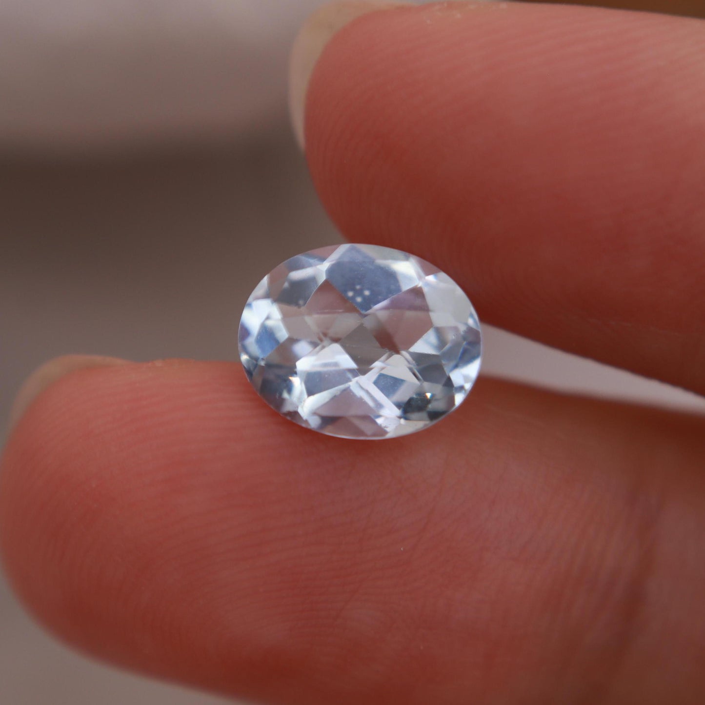 10x8mm Natural Light Blue Aquamarine 2.17 carat, Oval cut Loose Faceted Gemstone