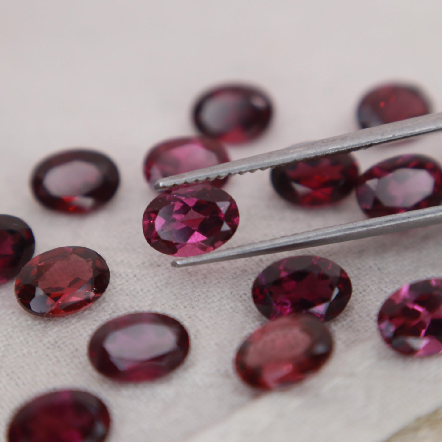 One 7x5mm Purple Garnet Oval Cut, Faceted Loose Gemstone, 1 carat