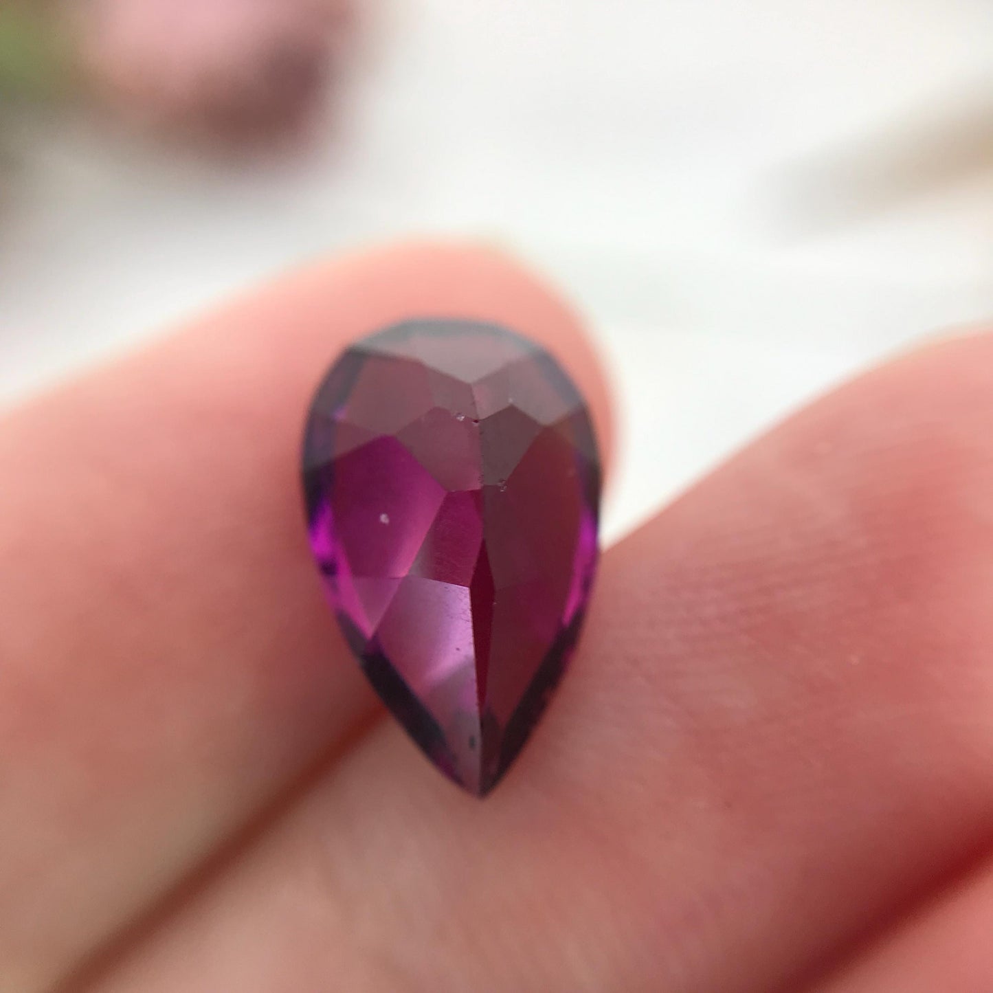 5.36 carat Purple Rhodolite Garnet 14x8.8mm Pear Cut, Faceted Loose Gemstone