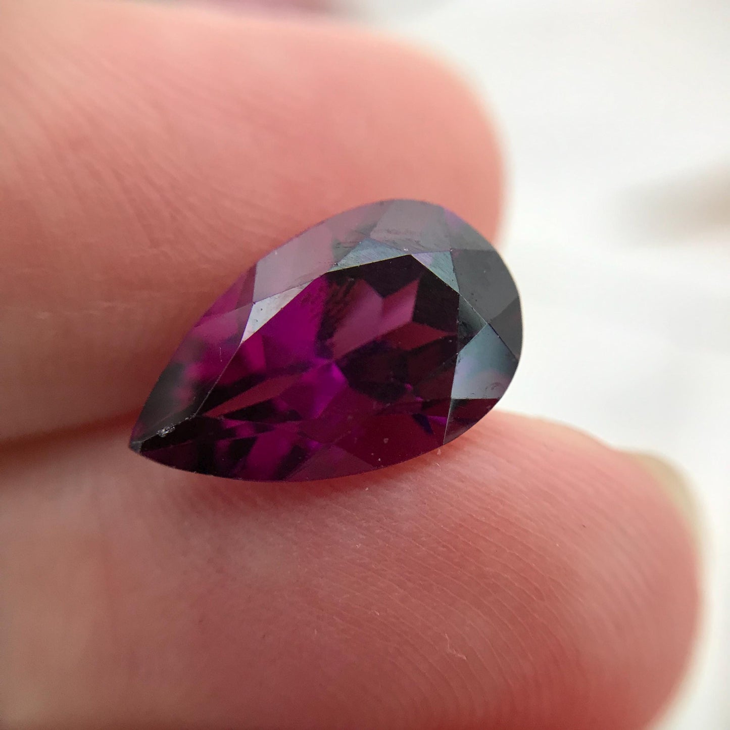 5.36 carat Purple Rhodolite Garnet 14x8.8mm Pear Cut, Faceted Loose Gemstone