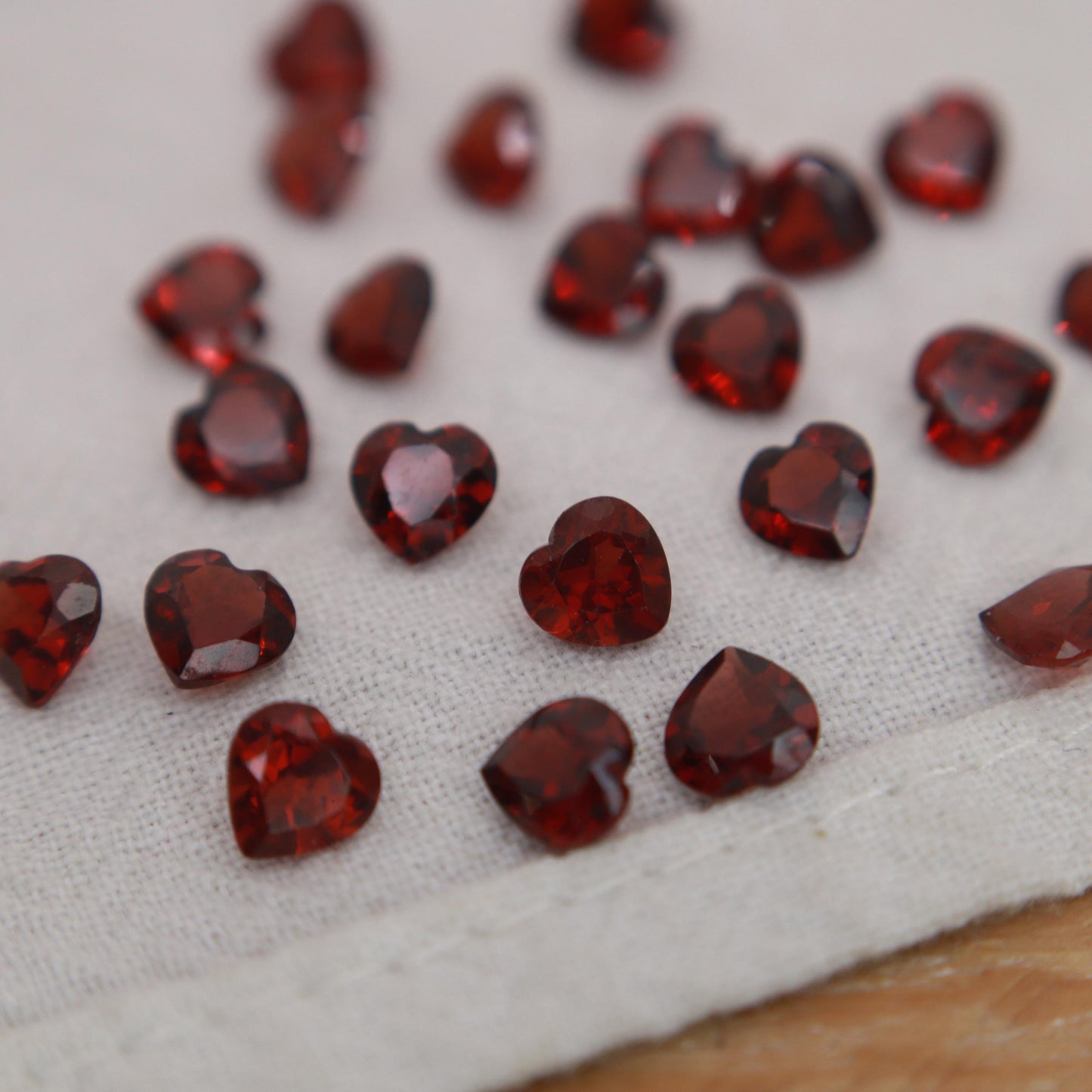 One 5mm Red Garnet Heart Cut, Faceted Loose Gemstone for Jewelry Setting